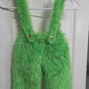 Grinch Fluffy Green Kids Overalls (CHRISTMAS)